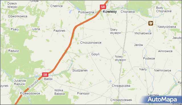 mapa Gołyń, Gołyń na mapie Targeo