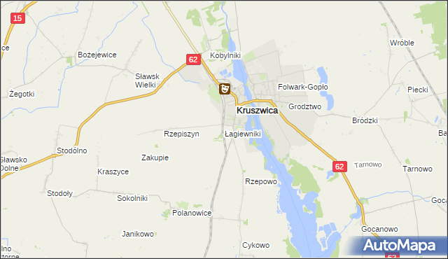 mapa Łagiewniki gmina Kruszwica, Łagiewniki gmina Kruszwica na mapie Targeo