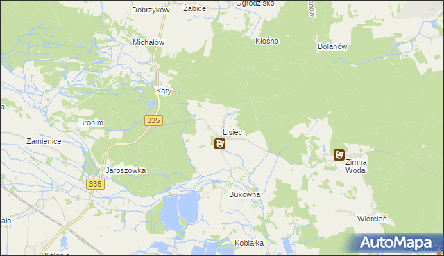 mapa Lisiec gmina Lubin, Lisiec gmina Lubin na mapie Targeo