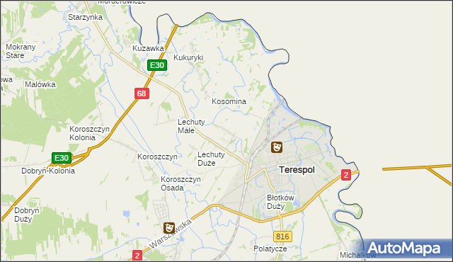 mapa Łobaczew Mały, Łobaczew Mały na mapie Targeo