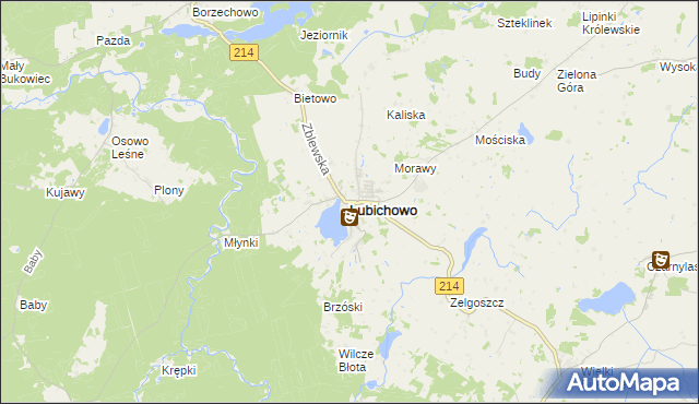 mapa Lubichowo, Lubichowo na mapie Targeo
