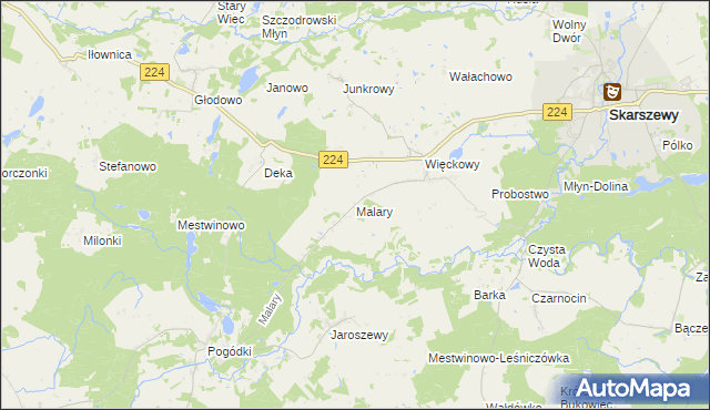 mapa Malary, Malary na mapie Targeo
