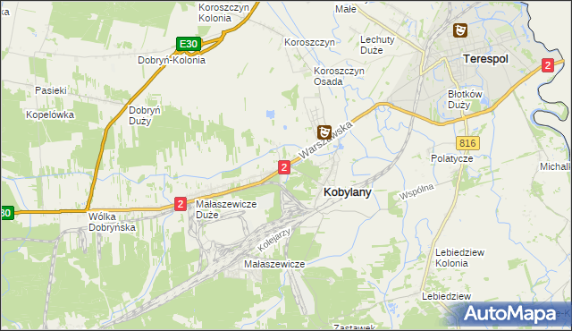mapa Małaszewicze Małe, Małaszewicze Małe na mapie Targeo