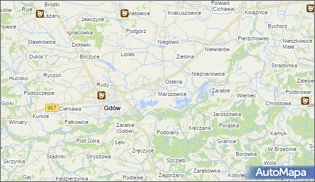 mapa Marszowice gmina Gdów, Marszowice gmina Gdów na mapie Targeo