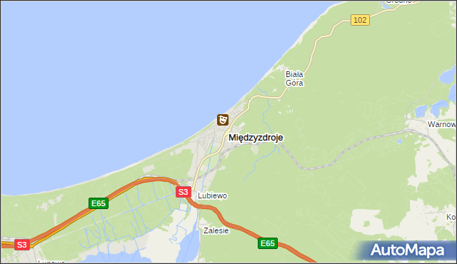 mapa Międzyzdroje, Międzyzdroje na mapie Targeo