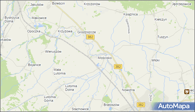 mapa Mościsko gmina Dzierżoniów, Mościsko gmina Dzierżoniów na mapie Targeo