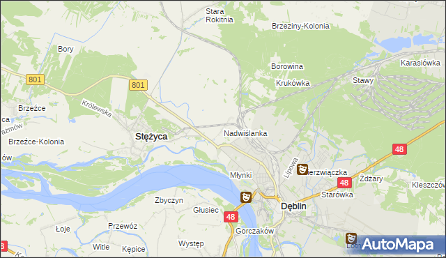 mapa Nadwiślanka, Nadwiślanka na mapie Targeo