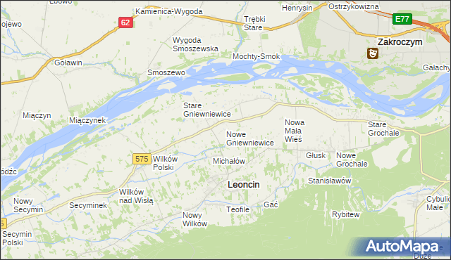 mapa Nowe Gniewniewice, Nowe Gniewniewice na mapie Targeo
