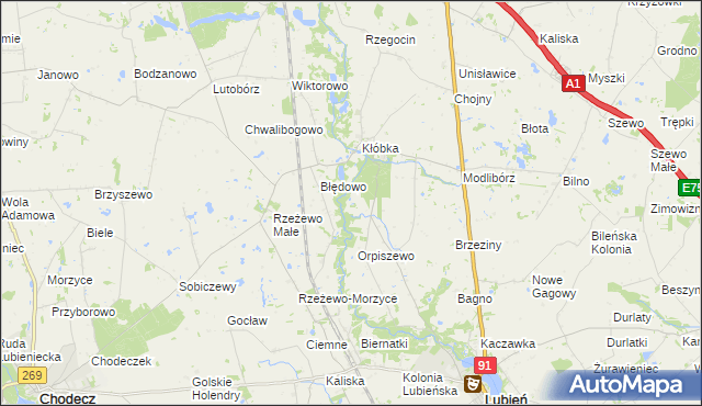 mapa Nowy Młyn gmina Lubień Kujawski, Nowy Młyn gmina Lubień Kujawski na mapie Targeo