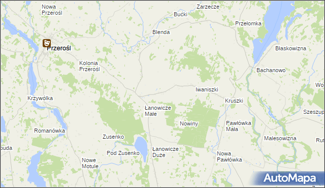 mapa Olszanka gmina Przerośl, Olszanka gmina Przerośl na mapie Targeo