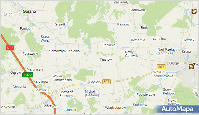 mapa Piastów gmina Żelechów, Piastów gmina Żelechów na mapie Targeo