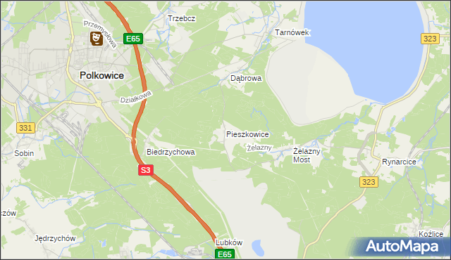 mapa Pieszkowice, Pieszkowice na mapie Targeo