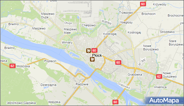mapa Płock, Płock na mapie Targeo