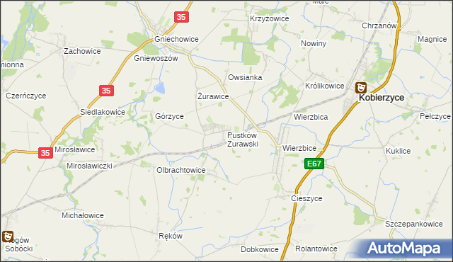 mapa Pustków Żurawski, Pustków Żurawski na mapie Targeo