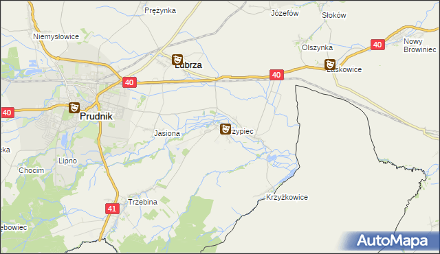 mapa Skrzypiec gmina Lubrza, Skrzypiec gmina Lubrza na mapie Targeo