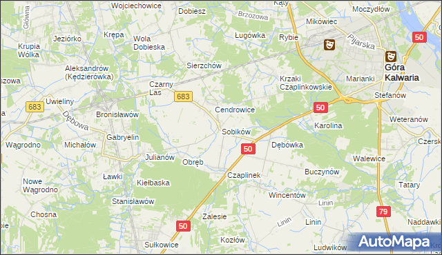 mapa Sobików, Sobików na mapie Targeo