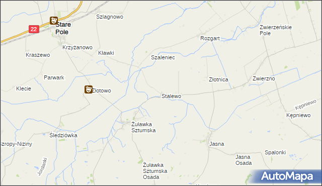 mapa Stalewo, Stalewo na mapie Targeo