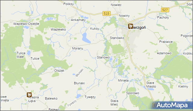 mapa Stanowo gmina Dzierzgoń, Stanowo gmina Dzierzgoń na mapie Targeo