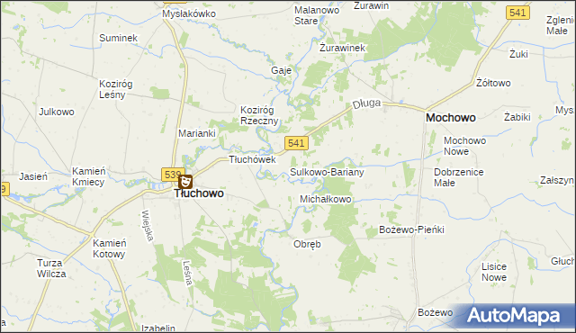 mapa Sulkowo-Bariany, Sulkowo-Bariany na mapie Targeo
