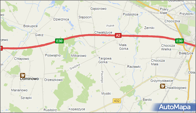 mapa Targowa Górka, Targowa Górka na mapie Targeo