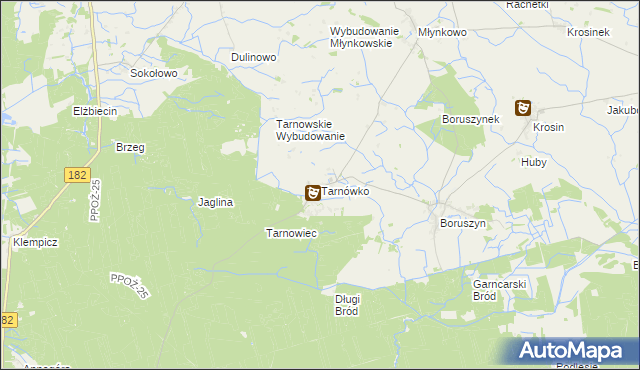 mapa Tarnówko gmina Połajewo, Tarnówko gmina Połajewo na mapie Targeo