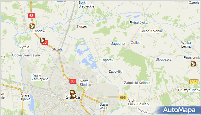 mapa Topórek, Topórek na mapie Targeo