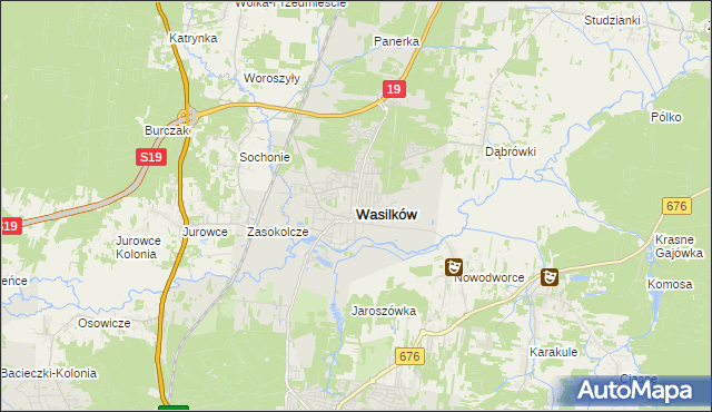 mapa Wasilków, Wasilków na mapie Targeo