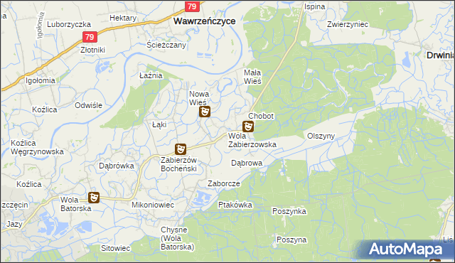 mapa Wola Zabierzowska, Wola Zabierzowska na mapie Targeo