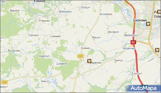 mapa Żuława, Żuława na mapie Targeo