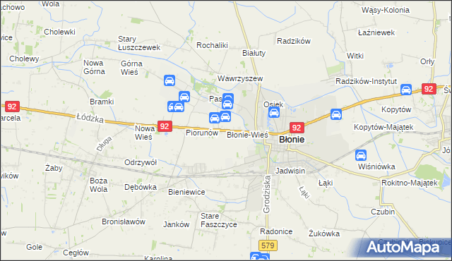 mapa Błonie-Wieś, Błonie-Wieś na mapie Targeo