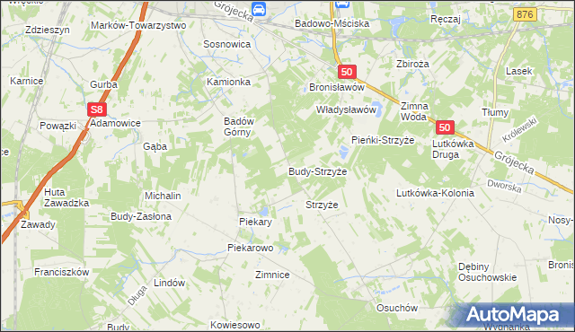 mapa Budy-Strzyże, Budy-Strzyże na mapie Targeo