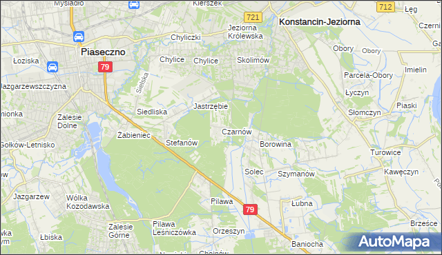 mapa Czarnów gmina Konstancin-Jeziorna, Czarnów gmina Konstancin-Jeziorna na mapie Targeo