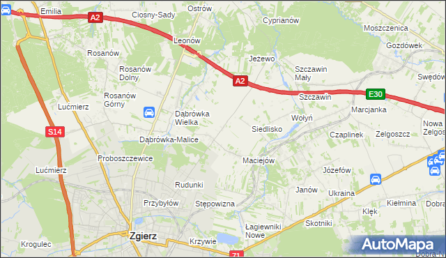 mapa Dąbrówka-Marianka, Dąbrówka-Marianka na mapie Targeo