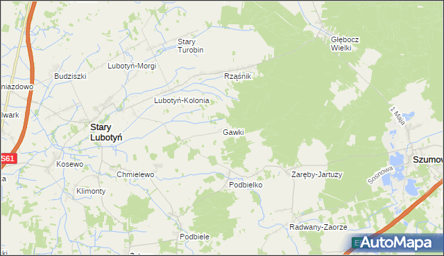 mapa Gawki, Gawki na mapie Targeo