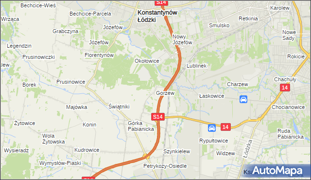 mapa Gorzew, Gorzew na mapie Targeo