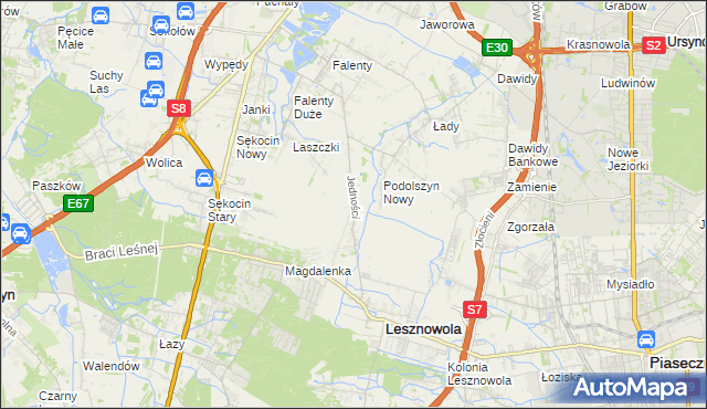 mapa Janczewice, Janczewice na mapie Targeo