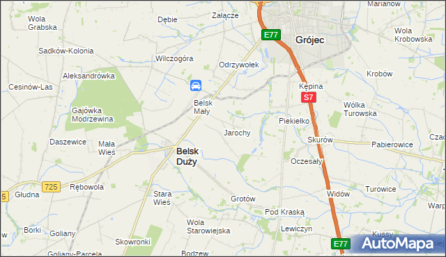 mapa Jarochy, Jarochy na mapie Targeo