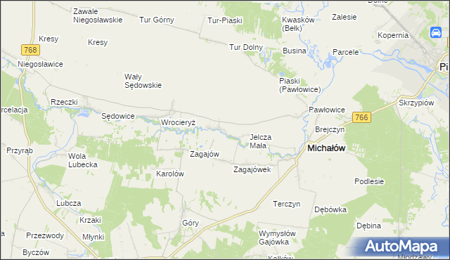 mapa Jelcza Wielka, Jelcza Wielka na mapie Targeo