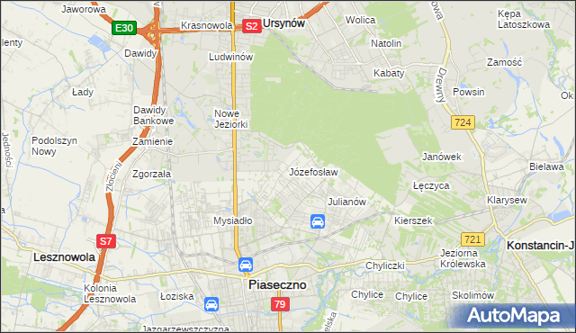 mapa Józefosław, Józefosław na mapie Targeo