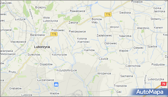 mapa Karniów, Karniów na mapie Targeo