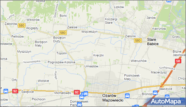 mapa Kręczki, Kręczki na mapie Targeo