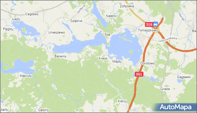 mapa Kręsk, Kręsk na mapie Targeo