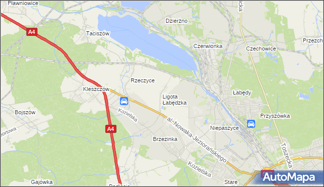 mapa Ligota Łabędzka, Ligota Łabędzka na mapie Targeo