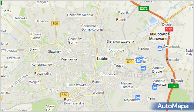 mapa Lublina, Lublin na mapie Targeo
