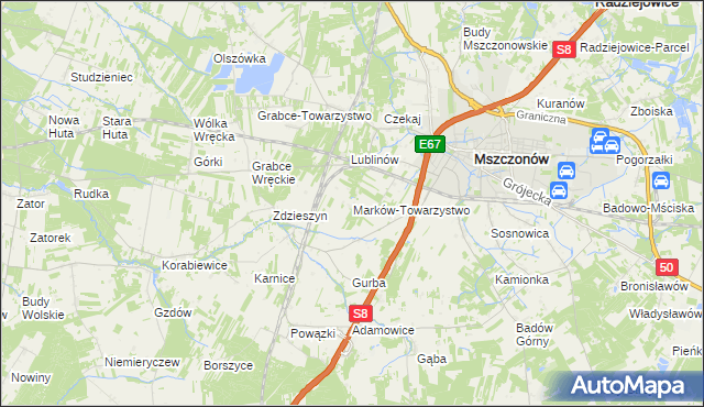 mapa Marków-Towarzystwo, Marków-Towarzystwo na mapie Targeo