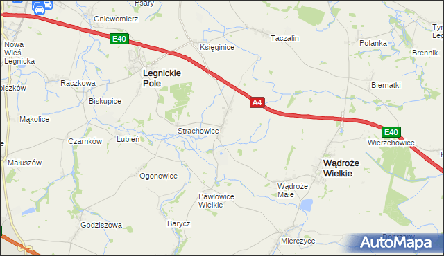 mapa Mikołajowice gmina Legnickie Pole, Mikołajowice gmina Legnickie Pole na mapie Targeo