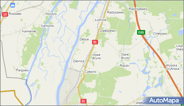 mapa Nowe Brynki, Nowe Brynki na mapie Targeo
