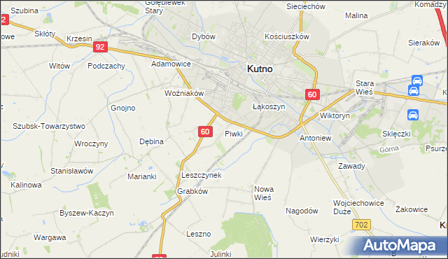 mapa Piwki, Piwki na mapie Targeo