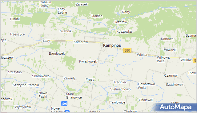 mapa Podkampinos, Podkampinos na mapie Targeo