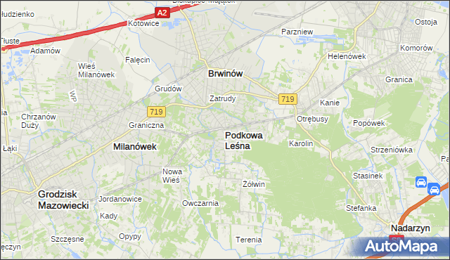 mapa Podkowa Leśna, Podkowa Leśna na mapie Targeo